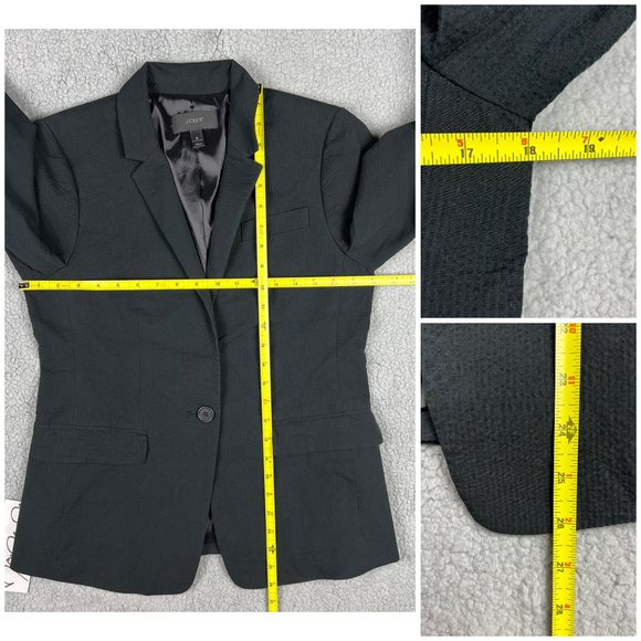 J Crew Blazer Women 6 Small Black Parke Jacket Textured Sport Coat Suit Casual 2 - Picture 11 of 11